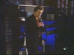 Nick listens to the Nightcrawler broadcast on the radio in the loft