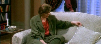 the loveseat in Natalie's apartment