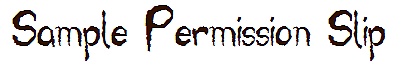 Sample Permission Slip