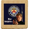 Blue Knighties faction symbol on a scrabble piece