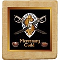 Mercenaries faction symbol on a scrabble piece