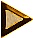 brass-bound wooden triangle pointing to the right